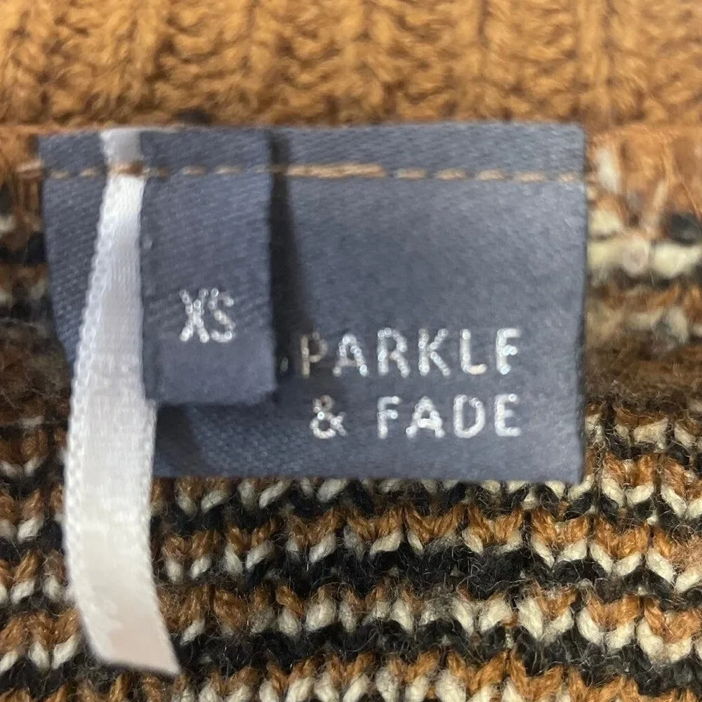 Sparkle & Fade Womens XS Long Sleeve Animal Dot Crew Neck Acrylic Sweater